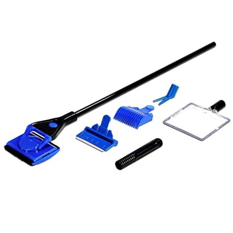 Aquarium 5-in-1 Cleaning Kit Fish Net Gravel Rake Algae Scraper Plant ...