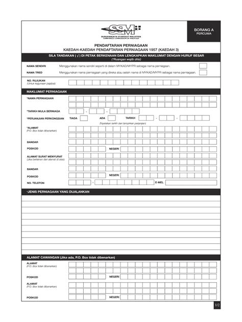 MY SSM Pendaftaran Perniagaan - Fill Out, Sign & Share Online | pdfFiller