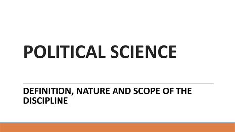Definition, nature and scope of Political Science - POLITICAL SCIENCE ...
