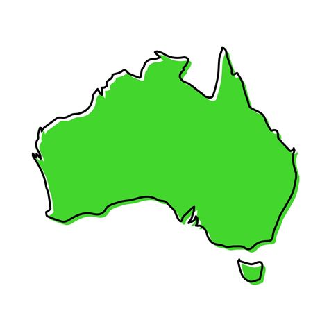 Simple outline map of Australia. Stylized line design 21797935 Vector ...