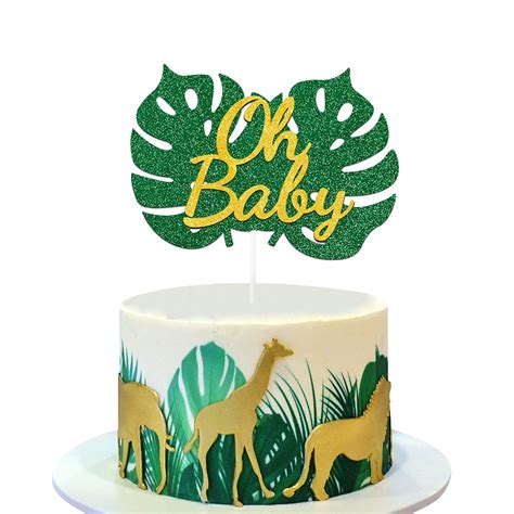 Buy MATTTIME Tropical Baby Cake Topper Jungle Safari Baby Shower ...
