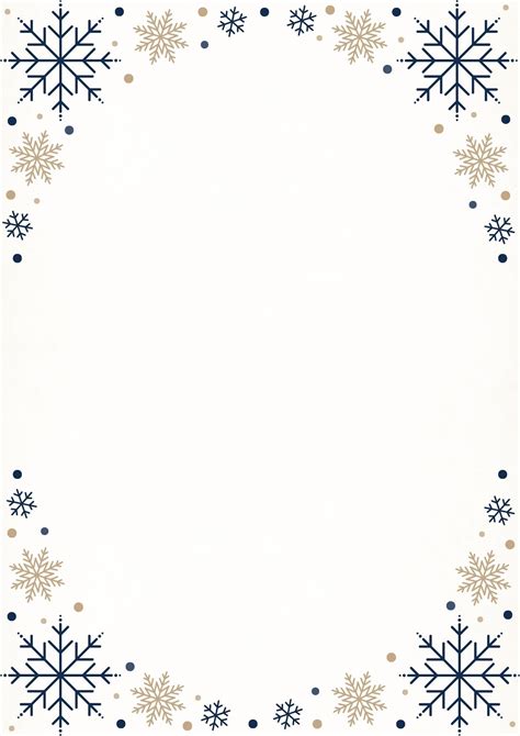 Blue and Beige Christmas Snowflakes Page Border