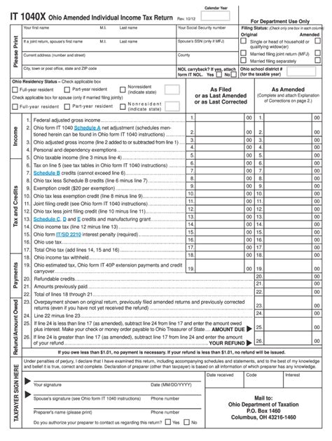 2012 Form OH ODT IT 1040X - Fill Out, Sign & Share Online | pdfFiller