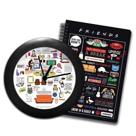Friends TV Series - Combo Set (1 Doodle Table Clock and 1 A5 Notebook ...