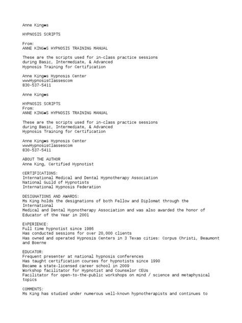 Image result for Hypnosis Scripts PDF