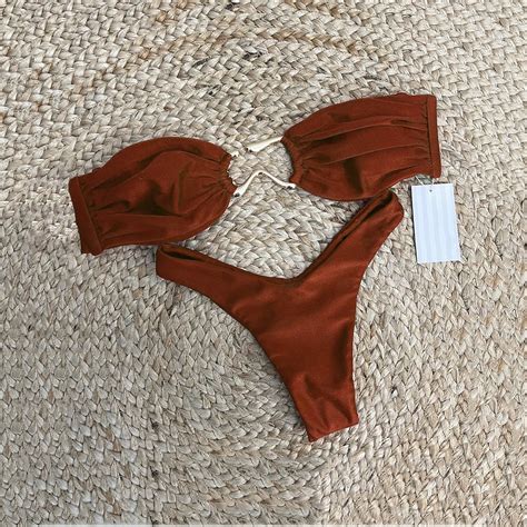 Bandeau Bikini Sexy Women Swimsuit Female Swimwear 2024 Bikini Set Push ...