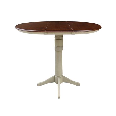 International Concepts Antiqued Almond/Espresso Round Traditional ...