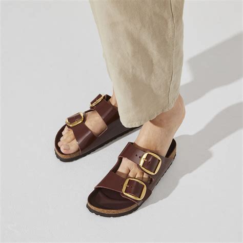 Arizona Big Buckle Natural Leather Patent– BIRKENSTOCK