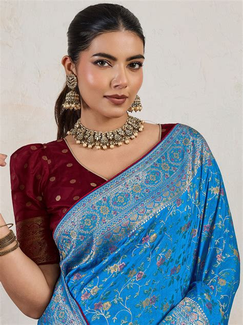 Woven Design Pashmina Saree – mbz.in