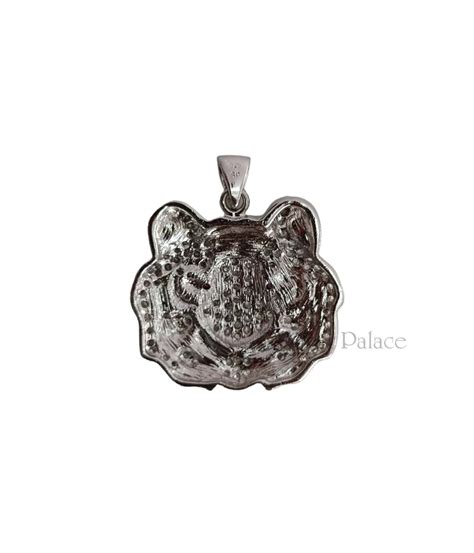 92.5 Silver Puya Collection Indian Tiger Head Pendant With Cubic ...