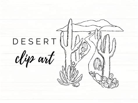 Desert Clip Art Black And White