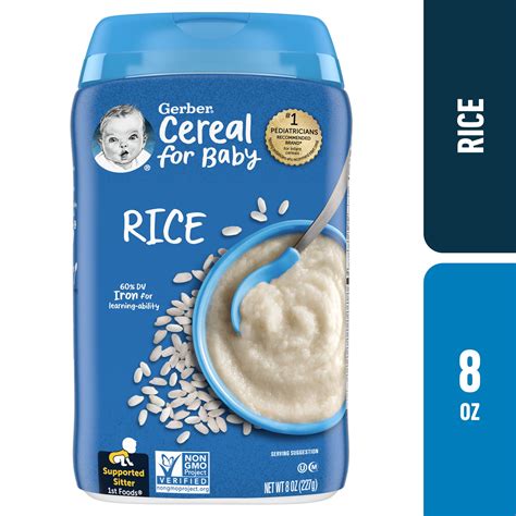Gerber Stage 1 Baby Food, Rice Cereal, 8 oz Canister - Walmart Business ...