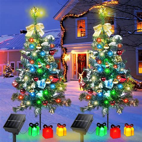 Amazon.com : Aukora Solar Christmas Tree Lights Outside Decorations 31 ...