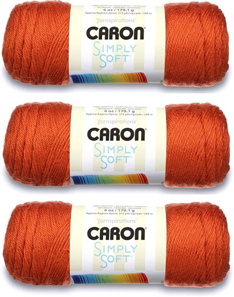 Buy Caron Simply Soft Yarn Solids 3-Pack Pumpkin H97003-9765 Online at ...