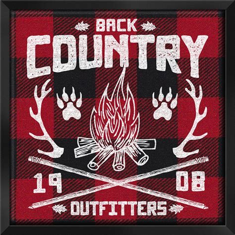 Reflective Art 12" x 12" 'Back Country Outfitters' Deco & Wood Wall ...