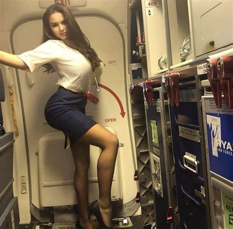 Sexy flight attendant : r/GirlsinSkirts