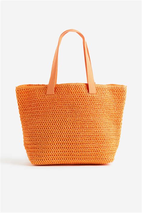 Straw weekend bag - Orange - Ladies | H&M IN