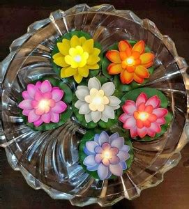 JIG'sMART Pack of 6 Water Floating Lotus Flower Smokeless Candles ...