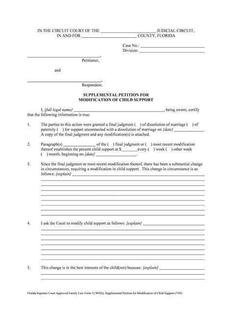 Fillable Online Supplemental Petition for Modification of Child ...