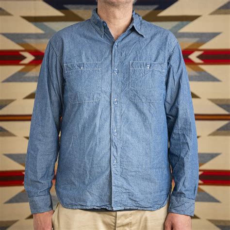 Fullcount 5oz USN Selvedge Chambray Shirt - Blue