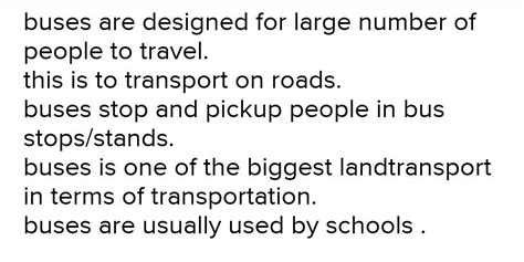 five sentence about bus stop - Brainly.in