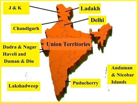Union territories of India and locate them on the following map ...