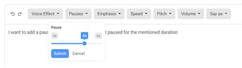How to use Pause SSML?