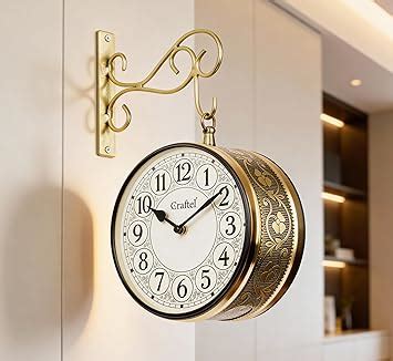Buy CRAFTEL Double Sided Station Wall Clock Multi-Layer Electroplated ...