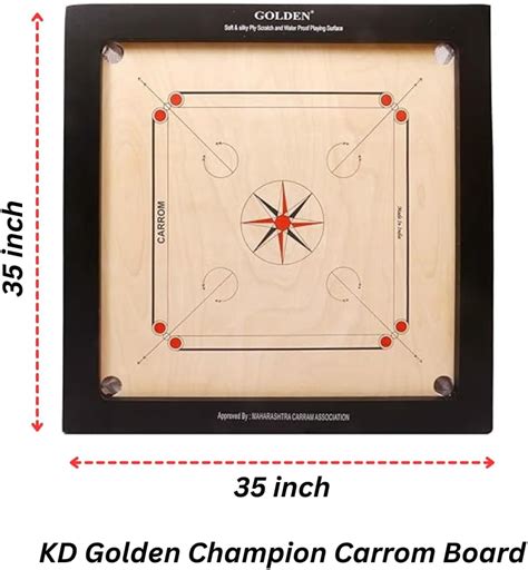 KD Sports KD Golden Carrom Board Game Board Champion Bulldog India | Ubuy