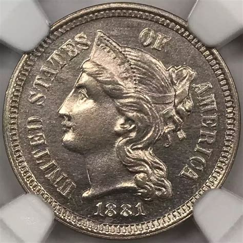 1881 Nickel Three Cent Piece (3CN) NGC PF-62 - Old Pueblo Coin