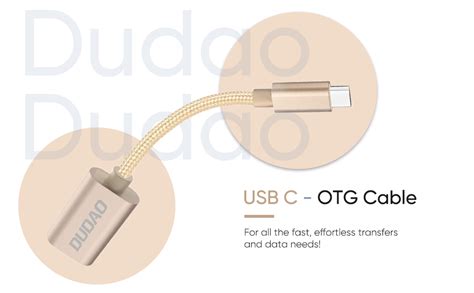 DUDAO USB C OTG Adapter, 11 CM Tough Nylon Unbreakable Braided Cable ...