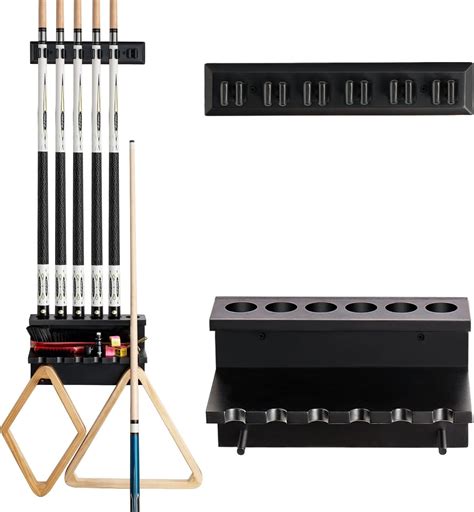 Amazon.com: MoyanSuper Pool Cue Rack Wall Mounted Rack Billiard Cue ...