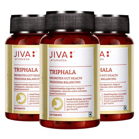 Jiva Triphala - 120 * 3 Tablets | (100% Pure & Natural) An Ayurvedic ...