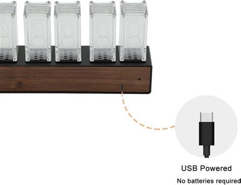 Itigoitie Wooden Nixie Tube Clock with RGB Rhythm Light and India | Ubuy