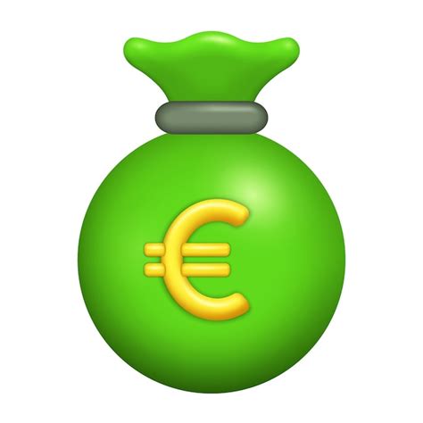 Sac d'argent Rendu 3d du sac vert avec l'icône du signe euro européen ...