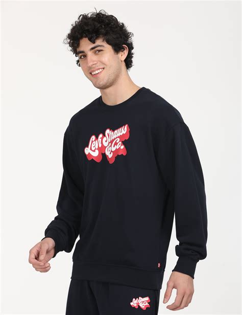 Men's Solid Navy Crew Neck Sweatshirt – Levis India Store