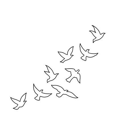 Birds Drawing Easy Flying
