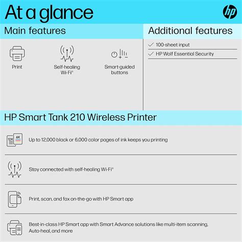 HP Smart Tank 210 Single Function WiFi Colour Printer (Upto 8K Black ...