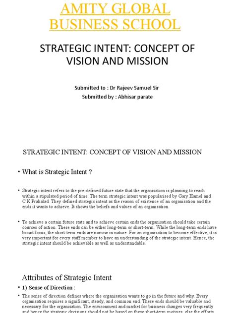 Examples of Strategic Intent Statements 的图像结果
