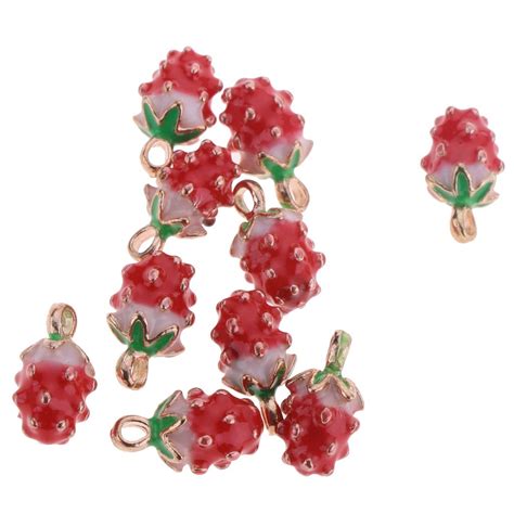 Sihir Jewels 10 Pcs Strawberry Fruit Pendant Earring Women Fruit ...