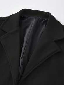Calvornis Men Long Sleeve Lapel Neck Overcoat Without Sweater, Plain ...