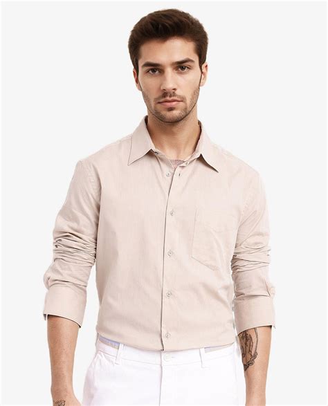 Rare Rabbit Men's Myte Beige Cotton Checked Print Regular Fit Full Sle