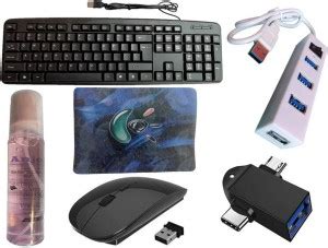 ANJO USB Keyboard-Wireless Mouse-Mouse Pad-2.0 Hub-Cleaner-OTG Micro&C ...