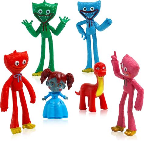 Buy 6 Pcs Poppy Playtime Huggy Wuggy Action Figures Toys, Cake Topper ...