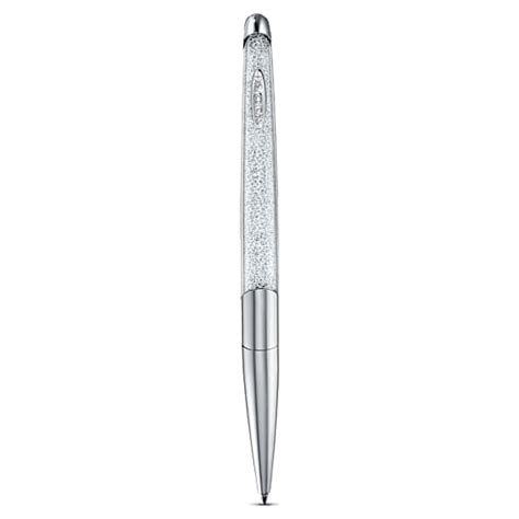 Crystalline ballpoint pen, Silver tone, Chrome plated | Swarovski