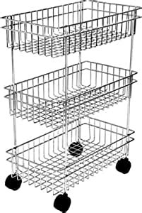 Highboy Stainless Steel Kitchen Trolley Basket Tray Rac : Amazon.in ...