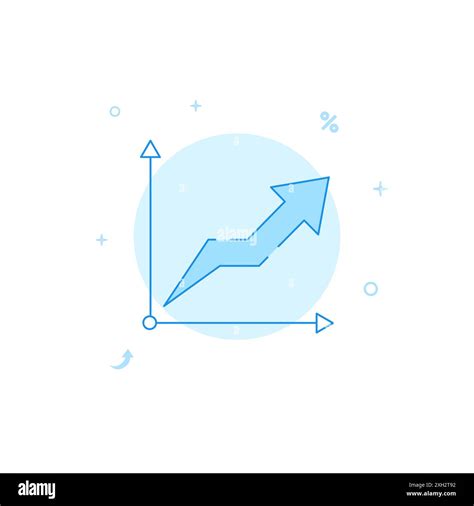 Graph up chart, abscissa and ordinate axes icon. Flat illustration ...