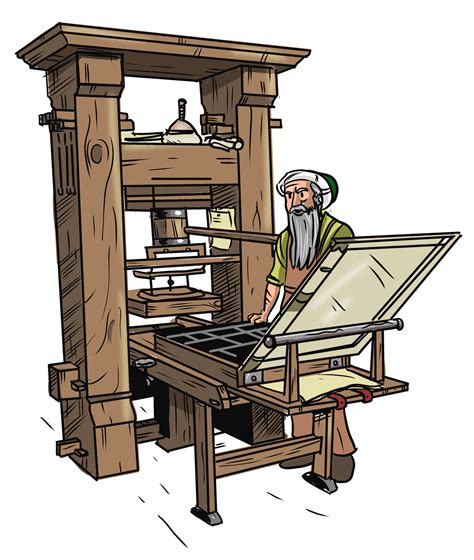 Mise au point de l'Imprimerie par Gutenberg Dessin de Vincent Lefèvre ...