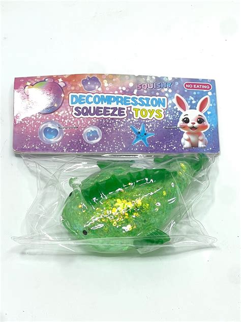 Fish Glitter Gel Squishy Toy – Soft Squeeze Stress Relief Toy for Kids ...