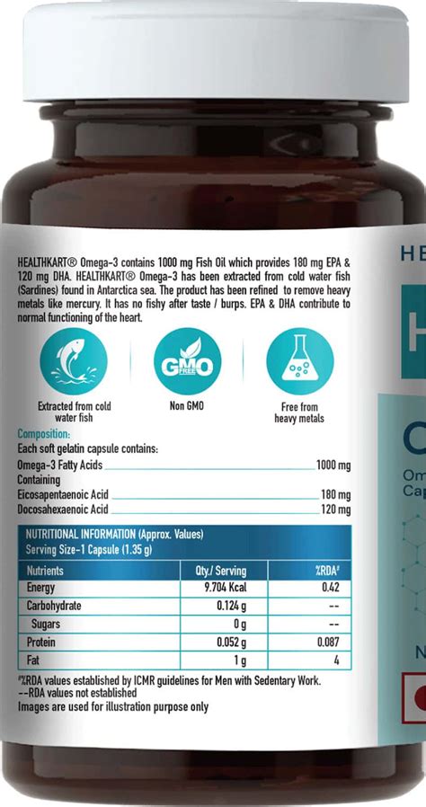 Buy HEALTHKART OMEGA 3 1000MG (WITH 180MG EPA AND 120MG DHA) FISH OIL ...